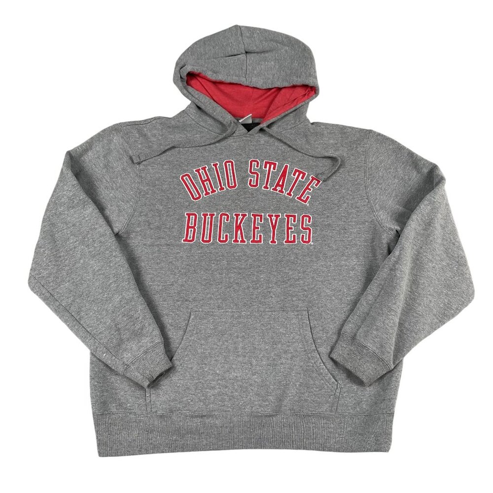 Ohio State Buckeyes Hoodie Mens XL Grey Embroidered Pullover w/ Drawstring
